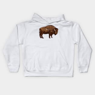 American Bison Distressed Buffalo Funny American Bison Kids Hoodie